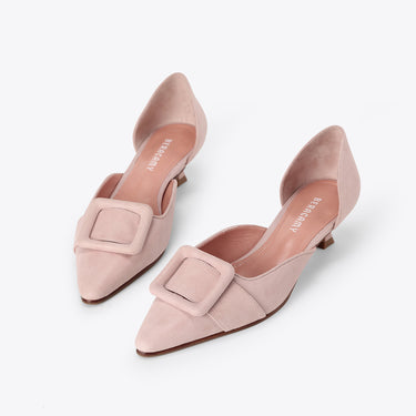 VANESSA Kitten Heel - Suede Pink