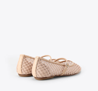 Net-Knitting Mary Jane平底鞋 - 麻米