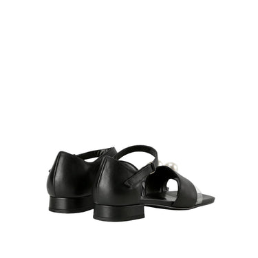 Pearl Square Block Heel Sandal - Black