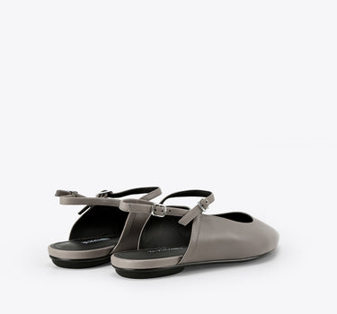 Pointed Slingback Flat - Grey