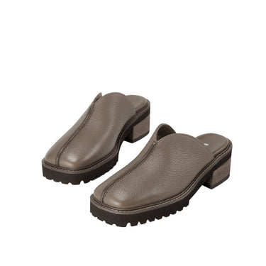 V-Seam Balloon Block Heel Clog - Grey 