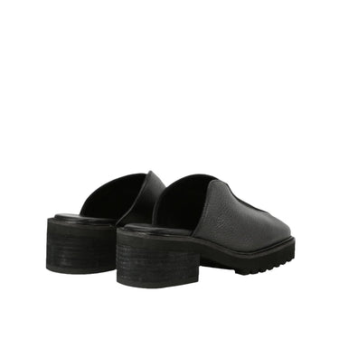 V-Seam Balloon Block Heel Clog - Black