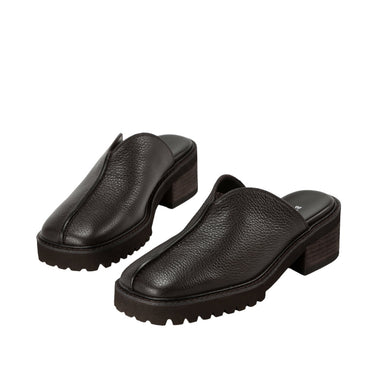 V-Seam Balloon Block Heel Clog - Cacao