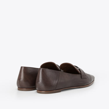 Mini Square Pointed Flat Loafer - Cacao