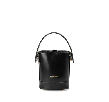 Flat Gloss Mini Bucket Bag - Black 