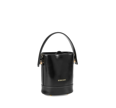 Flat Gloss Mini Bucket Bag - Black 