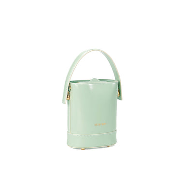 Flat Gloss Mini Bucket Bag - Mint 