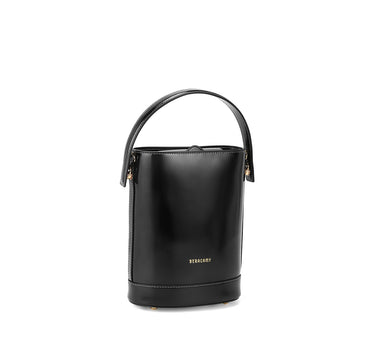 Flat Gloss Bucket Bag - Black 