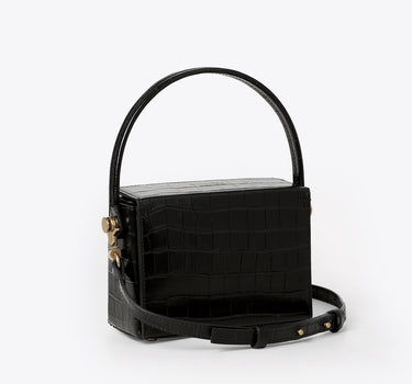 DEVON Shoulder Bag - Embossed Black