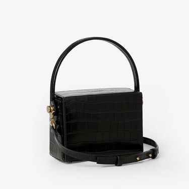 DEVON Shoulder Bag - Embossed Black
