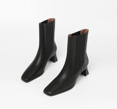 Elastic Ankle Boots - Smooth Black