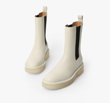 Elastic Ankle Boots - Cream Beige