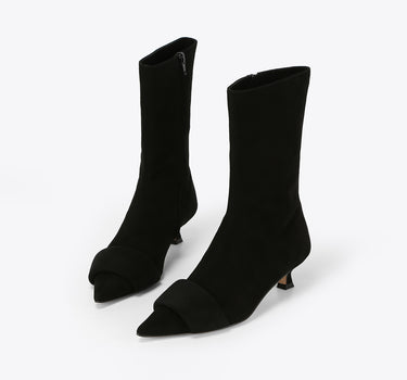 Bold Band Pointy Ankle Boot - Black
