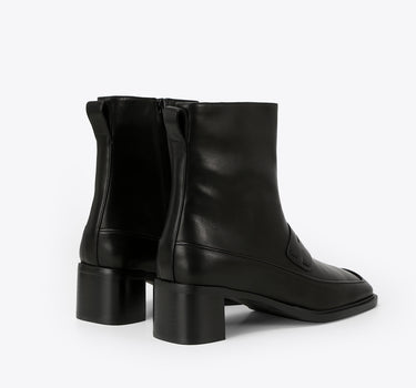 Square Block Heel Boot - Black