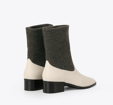 Cloth Ankle Boot - Cream
